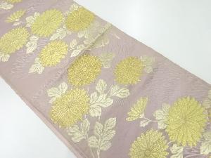 アンティーク　菊模様織出し袋帯（材料）